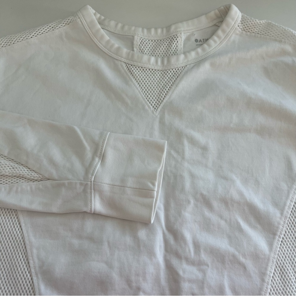 Athleta Women’s Cruise‎ Long Sleeve Mesh White XS workout active athletisure